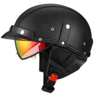 Casco Medio ABS para Hombre y Mujer, Equipo para Todas las Estaciones, para Conducir Scooters, Bicicletas Eléctricas y Motocicletas, Seguridad en Verano - Product Image 1