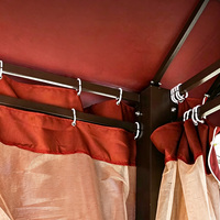 Gazebo moderne en acier inoxydable thermolaqué pour l'extérieur, avec rideau latéral, moustiquaire à fermeture magnétique et étanche, direct usine