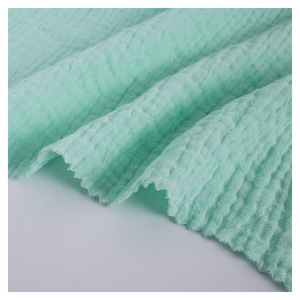 Nhà máy trực tiếp 100% cotton hữu cơ nhăn vải Muslin gạc đôi cho bé trai và bé gái dệt chất liệu váy - Product Image 4