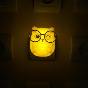 OEM W090 cartoon Owl LED SMD mini interrupteur plug in small wall night light lamp avec 0.6W et 110V ou 220V pour chambre à coucher - Product Image 6