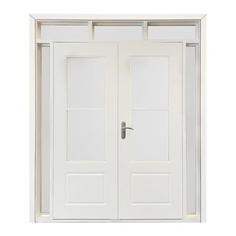 Europa-Stil weiße Malerei Französisch Glas Holztür Massiv paneel Außen Interieur Gut aussehende Trennwand Tür