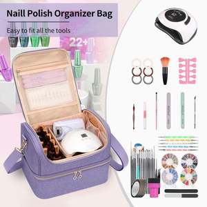 Échantillon gratuit : Sac organisateur pour vernis à ongles, organiseur de rangement pour vernis à ongles pouvant contenir 30 flacons et une lampe à ongles - Product Image 2