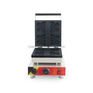 Gaufrier électrique papillon en acier inoxydable antiadhésif léger et économe en énergie, 4 moules pour usage domestique et professionnel - Product Image 1