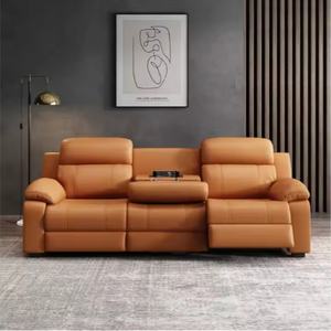 Ensemble de meubles de salon modernes en cuir véritable de luxe personnalisé populaire D 2025, canapé inclinable, fauteuil de massage - Product Image 5