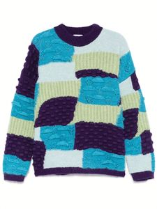 Suéter de algodón de manga larga de punto para hombre, personalizado, de alta calidad y a la moda, con empalme cuadrado, color bloqueado - Product Image 4
