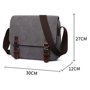 Low MOQ Wholesale Custom Durable Vintage Expandable Casual Canvas <b>Shoulder</b> Crossbody <b>Bag</b> for <b>Men</b> - Product Image 2