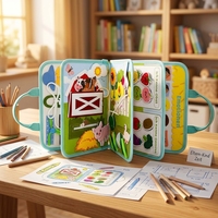 Tableau d'activités sensorielles en feutre pour tout-petits, enfants autistes, jouets apaisants, matériel d'apprentissage Montessori pour la maternelle