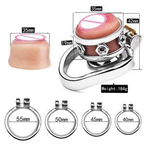 FRRK <span class=keywords><strong>Spiked</strong></span> กรงพรหมจรรย์พร้อมอุปกรณ์พรหมจรรย์ชายที่ถอดออกได้ง่ายต่อฉี่ผู้ใหญ่ผลิตภัณฑ์ของเล่นBDSM Sex Shop - Product Image 6