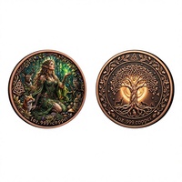 Pièce commémorative en cuivre fin 999 de 1 oz, double face gaufrée, représentant la déesse elfe de la forêt et l'Arbre du Monde, artisanat métallique, souvenir