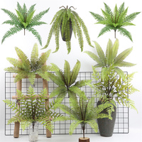 Feuilles artificielles fougère branche suspendue pour décoration de cadeau de mariage feuilles persistantes et herbe plante arbuste branche de feuille artificielle