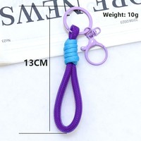 TOLKA Porte-clés coloré en polyester tressé avec cordon, style minimaliste chinois, pour coque de téléphone et sangle de sac en jean