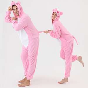 Factory Price Women's Pink Pig Cartoon Pajamas Children's Christmas Winter Siamese <b>Sleepwear</b> for <b>Girls</b> - Product Image 3