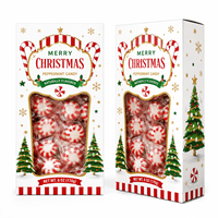 Boîte pliante en carton blanc 350 g/m², impression couleur personnalisée, pour emballage de bonbons à la menthe de Noël