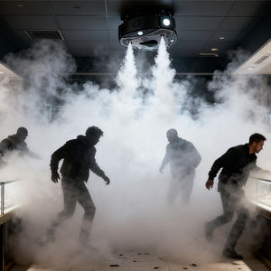 Tuya カメラ 2MP 赤外線 PIR モーションセンサー 360度パノラマ魚眼レンズ Tuya WiFi セキュリティカメラシステム 盗難防止フォグジェネレーター付き - Product Image 2