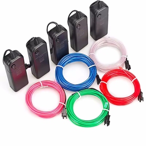 LED EL filo di luce striscia 1/2/3/4/5M batteria al Neon luci incandescente luci di Halloween Blacklight multicolore corda DIY decorazioni per feste - Product Image 1
