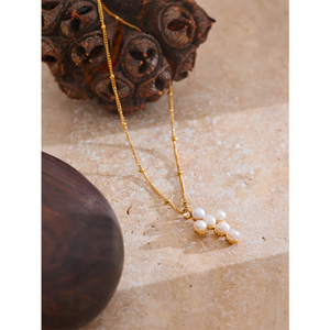 JINYOU 4290 <span class=keywords><strong>Collana</strong></span> di Lusso in Acciaio Inossidabile con Perla Naturale, Gioiello Elegante e Impermeabile per Signore - Product Image 4