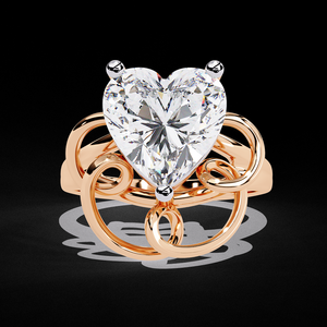 Anillo de Diamante de Corazón de 4.00 Quilates con Certificación IGI, Creado en Laboratorio, Personalizado en Oro de 14K, Joyería de Lujo para Compromiso Nupcial de la India - Product Image 2