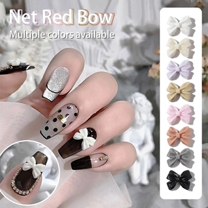 100 pièces été Kawaii nœud papillon Nail Art charmes belle fée résine ruban nœud Nail Art décoration Flatback nœud papillon manucure pièces - Product Image 3