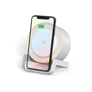 Bedside Lamp Speakers With Wireless Charger,Wholesales OEM Logo Potable Speaker Phone Stand Charging