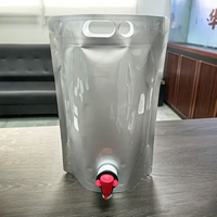 Sachet Doypack en aluminium argenté à double fond de 3L avec valve verseuse pour le stockage de liquides, vin et aliments - Vente en gros