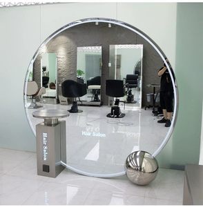 Miroir de Salon LED Complet en Verre pour Coiffure, Table d'Outil de Coiffage, Mobilier Commercial de Barbier - Vente en Gros Usine - Product Image 6