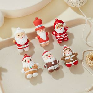 Colgante de PVC de dibujos animados para Navidad, nueva serie navideña, accesorios para llaveros, muñeco de nieve, casa de nieve, plástico blando - Product Image 3