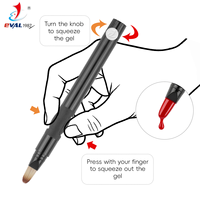 Nouvel Arrivage – Pinceau de Manucure à Gel à Poignée en Plastique Noir, Contrôle Précis du Liquide, pour Nail Art