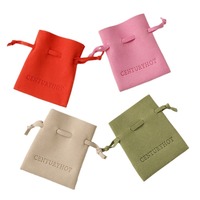 Sacs de pochette à bijoux en microfibre écologique avec logo personnalisé, pochette d'emballage de haute qualité pour collier et boucles d'oreilles, sac à cordon pour bijoux