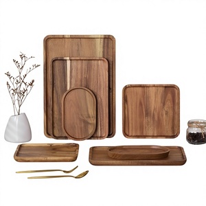 Plateau et <span class=keywords><strong>assiette</strong></span> en bois d'acacia massif de forme irrégulière, modèle YMS - Barbecue, thé et café, <span class=keywords><strong>assiette</strong></span> à gâteaux et à collations - Product Image 1