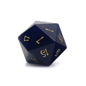Nouvelles arrivées en stock : Jeu de dés DND gravés en aventurine bleue mystique, 7 dés en pierre précieuse foncée, au meilleur prix - Product Image 5