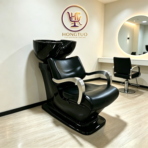Vente directe usine : Lit de lavage semi-allongé haut de gamme, confortable et électroplaqué, pour salon de coiffure, avec fonction massage - Product Image 1
