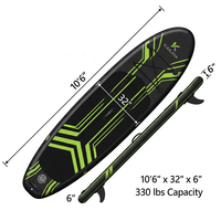 Planche à pagaie gonflable de 9'6'' avec bouchon de vidange pour un séchage et un retrait du sable faciles