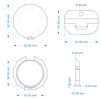 Boîtes vides en plastique ABS de grande capacité, multi-faces, portables, pour emballages cosmétiques, avec pinceau pour baume à lèvres, miroir, blush et masque pour les lèvres