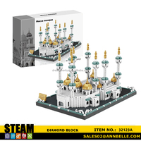 Bloques de Construcción Micro Diamond ABS, Réplica de las Famosas Mejores Mejores Mejores Láminas de la Historia: Mezquita Islámica Al-Haran, Gran Mezquita de la Meca, Kaaba, Cúpula de la Roca, Aqsa, para el Mercado Musulmán