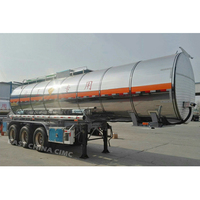 4 essieux 13000 Gallons 40000L En Alliage D'aluminium Ou En Acier Inoxydable Réservoir Chauffé Asphalte Bitume Citerne Remorques