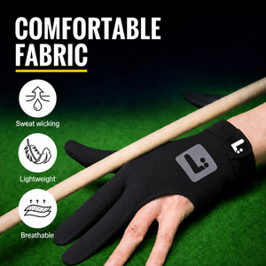 Gants de billard haute performance à trois doigts, antidérapants, respirants, en spandex, pour les tournois de <span class=keywords><strong>snooker</strong></span> - Product Image 3