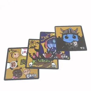 Chinese manufacturer Custom Printed the werewolf killed game cards plastic paper playing table cards for adults