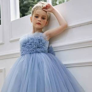 Robe de princesse en tulle pour filles, idéale pour la maternelle, les spectacles, les anniversaires, les demoiselles d'honneur, les mariages et les banquets – Costume élégant - Product Image 2