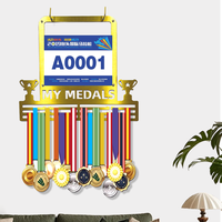 Présentoir de cintre de médaille en bois blanc à montage mural de haute qualité et porte-médaille d'étagère de trophée