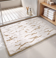 Tapis absorbant pour salle de bain, tapis floqué pour hôtel et maison, tapis d'entrée de toilettes, épais, antidérapant, adapté aux animaux domestiques, antimicrobien