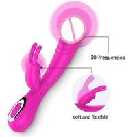 Vibrateur Lapin 30 Fréquences pour Femmes, Vibrateur Point G et Clitoris, Stimulateur Clitoridien, Jouet Sexuel Féminin pour Masturbation