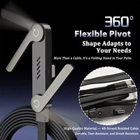 Cable Cargador 2 en 1 con Soporte Invisible para Teléfono, Diseño 2026, Cable de Carga Rápida de Nailon Trenzado de 240W con Cable USB para Juegos