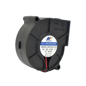 PWM hız plastik fan üfleyici ile Hangdahui 7530 12V yüksek hız hava fanı 3 telli araç blower motor fan