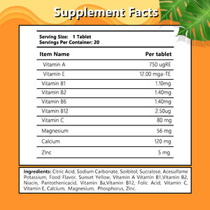 Comprimés effervescents de <span class=keywords><strong>calcium</strong></span> jaune clair personnalisés OEM Suppléments de vitamine C 24 mois Stockage au sec pour femmes enceintes - Product Image 4