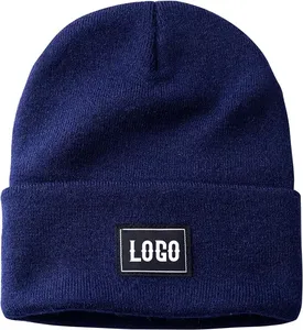 Gorro de inverno para homens e mulheres, gorro unissex com punho, gorro macio e quente de malha com caveira, gorro personalizado