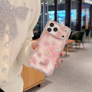 Coque pour iPhone 17 Pro Max, nouvelle coque de téléphone anti-chute à double couche avec cœur dégradé rose et or, protection intégrale - Product Image 3