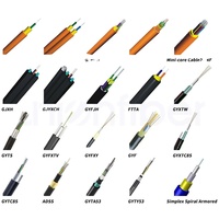 Kabel Serat Optik ADSS MultiMode/SingleMode 4 8 12 24 48 Core untuk Luar Ruangan, Kabel Serat Optik ADSS Mikro ASU Udara