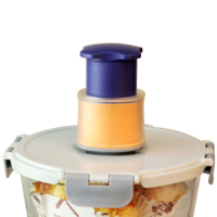 Easylife Rirtight Round 880ML Contenant alimentaire sous vide en verre borosilicate avec 4 languettes de verrouillage, boîte à lunch pour la maison