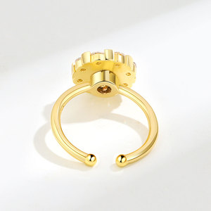 Pave Zircon Shell Pearl Rotating <b>Adjustable</b> <b>Ring</b> Copper Gold Plated Stress Relief Jewelry Factory Wholesale With Customized Logo - Product Image 4