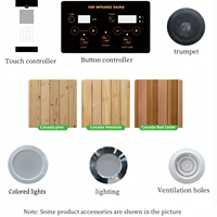 Panneaux en bois massif électriques à infrarouge lointain et lumières LED pour éclairage de sauna intérieur moderne à usage domestique